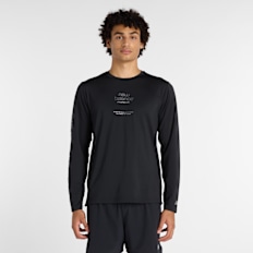 New Balance Reflective Poly Long Sleeve T-Shirt negro