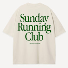 Another Cotton Lab Sunday Running Club Oversized T-Shirt beige