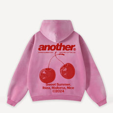 Another Cotton Lab Another Sweet Summer Oversized Zip Hoodie rosa