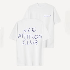 Another Cotton Lab Nice Attitude Club Oversized T-Shirt biały