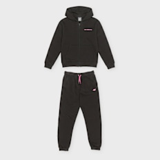 New Balance Linear Logo French Terry Zip Hoodie and Jog Set schwarz