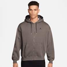 Jordan Brooklyn Oversized Full Zip Hoodie brązowy