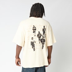 Undefined Brand Signature Washed Oversized T-Shirt beż