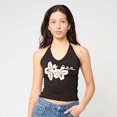 Felicious Flower Neckholder Top schwarz