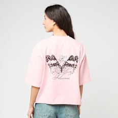 Felicious Cropped destroyed Tee rosa 
