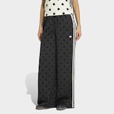 adidas Originals Satin Polka Dots Wide Leg Pants schwarz