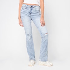 True Religion Becca Mid Rise Bootcut Flap bleu