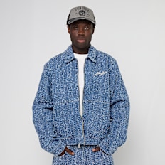 Karl Kani Jeans Distressed Zip Denim Jacket bleu