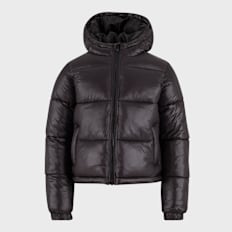 Urban Classics Shiny Puffer Jacket With Hood zwart