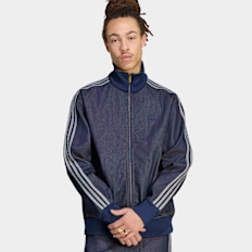 adidas Originals Firebird Adicolor Raw Denim Track Top blau