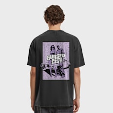 Mister Tee Sunset City Vintage Oversize Tee zwart