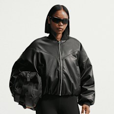Nike Therma-FIT Pleather Bomber Jacket Schwarz