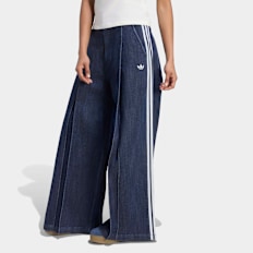 adidas Originals Denim Pleats Wide Leg Pants bleu
