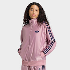 adidas Originals Metallic Firebird Loose Track Top rose