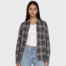 Another Cotton Lab Flannel Shirt Grau