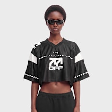 Off-White crop jersey top black night Noir
