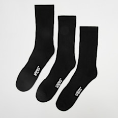SNIPES 3 PACK - Small Logo Essential Crew Socks crna