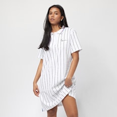 Karl Kani Chest Signature Pinstripe Polo Dress white/black Weiß