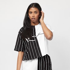 Karl Kani Signature Splid Crop Pinstripe Tee schwarz