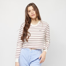 Vans Time Off Stripe LS Crop marshmallow weiß