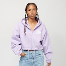 On Vacation Calligraphy Cropped Zip Hoodie - Light Purple lila