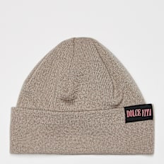 On Vacation Short Merino Beanie Dolce Vita Text beige