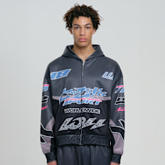 Low Lights Studios Motocross Zip Hoodie 2 siva