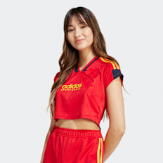 adidas Originals Tiro Cut 3 Stripes Cropped Jersey rot