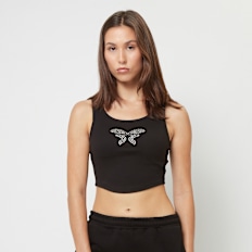 Felicious Cropped Tanktop Rhinestones noir