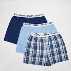 SNIPES 3 PACK - White Tape Pack Woven Boxershorts niebieski