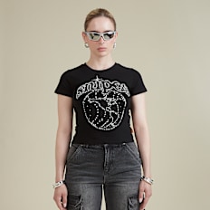 SNIPES Globe Studs Baby Tee crna