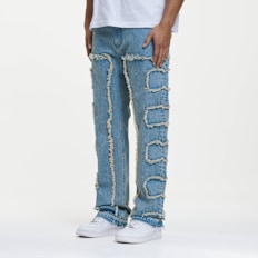 2Y STUDIOS Kosa Destroyed Straight Jeans azul