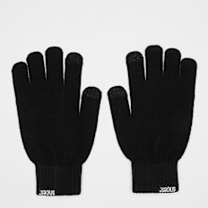SNIPES Woven Basic Logo Knitted Gloves black czarny