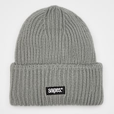 SNIPES Woven Logo Knit Beanie grau