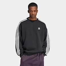 adidas Originals Oversize 3 paski crew sweatshirt czarny