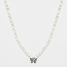 fainz 925 Butterfly Pearl Chain prateado