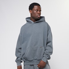 DropSize Oversized Metal Patch Hoodie Grau