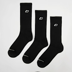 New Balance 3 PACK - NB BLACK PATCH LOGO CREW -  white schwarz