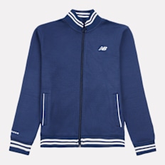 New Balance Double Knit Full Zip Funnel Top blau