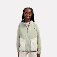 New Balance Premium Borg Fleece Zip Thru Funnel beige