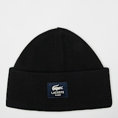 Lacoste Woven Label Beanie czarny