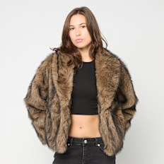 Urban Classics Short Faux Fur Jacket smeđa