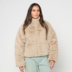 Urban Classics Ladies Short Faux Fur Puffer Jacket bege