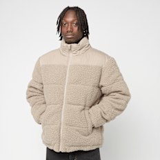 Urban Classics Fabric Mix Teddy Puffer Jacket beige