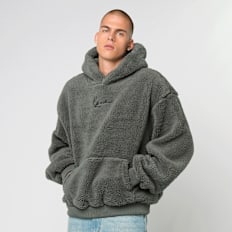 Karl Kani Signature Teddy Hoodie gris