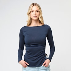 Decibel Gathered Longsleeve blau