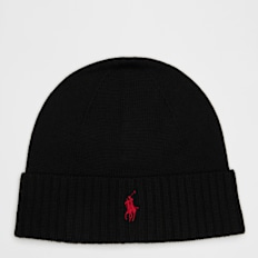 Polo Ralph Lauren Fold-Over Cold Weather Hat Schwarz