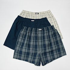 SNIPES 3 PACK - Woven Label Woven Boxershorts blau