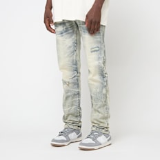 Smoke Rise Crystal Effect Washed Jeans bleu