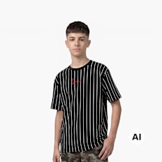 Karl Kani Small Signature Essential Pinstripe Tee Junior zwart